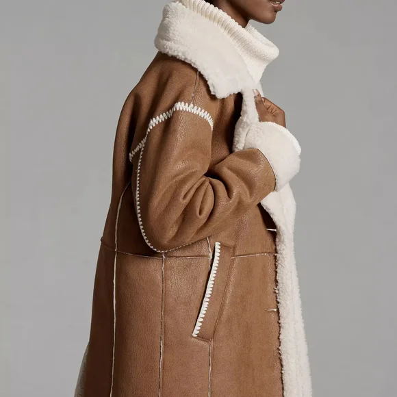 Avec Les Filles Brown and Cream Teddy Jacket - Picture 2 of 6